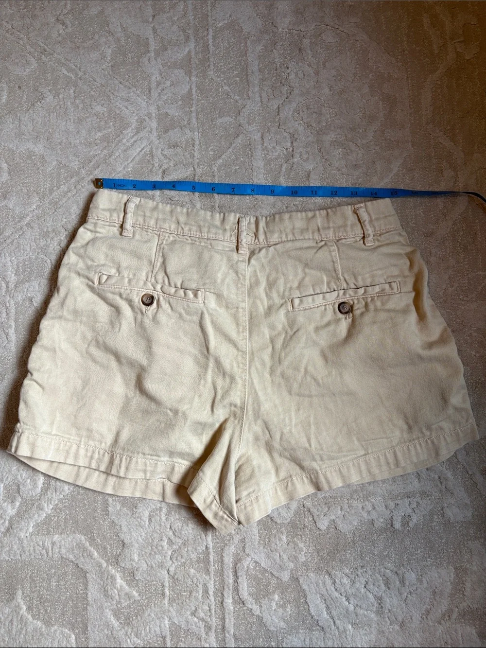 Free People High-Waist Pleated Cotton Shorts in Light Tan Size 6